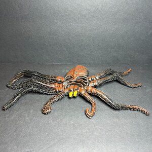 Vintage Hong Kong Brown, Black & Yellow Rubber Giant Spider Tarantula Toy